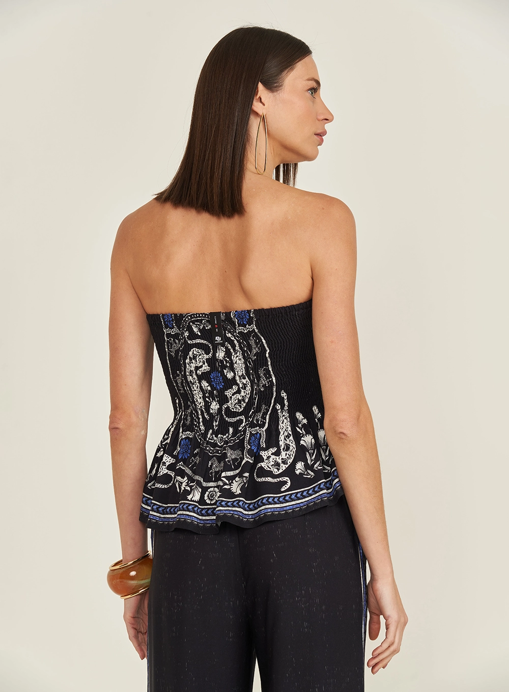 Blusa Estampada Sem Alças Estampados