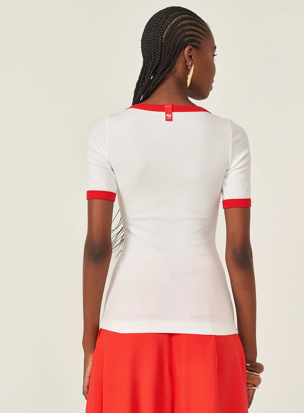 Blusa Canelada Manga Curta Off