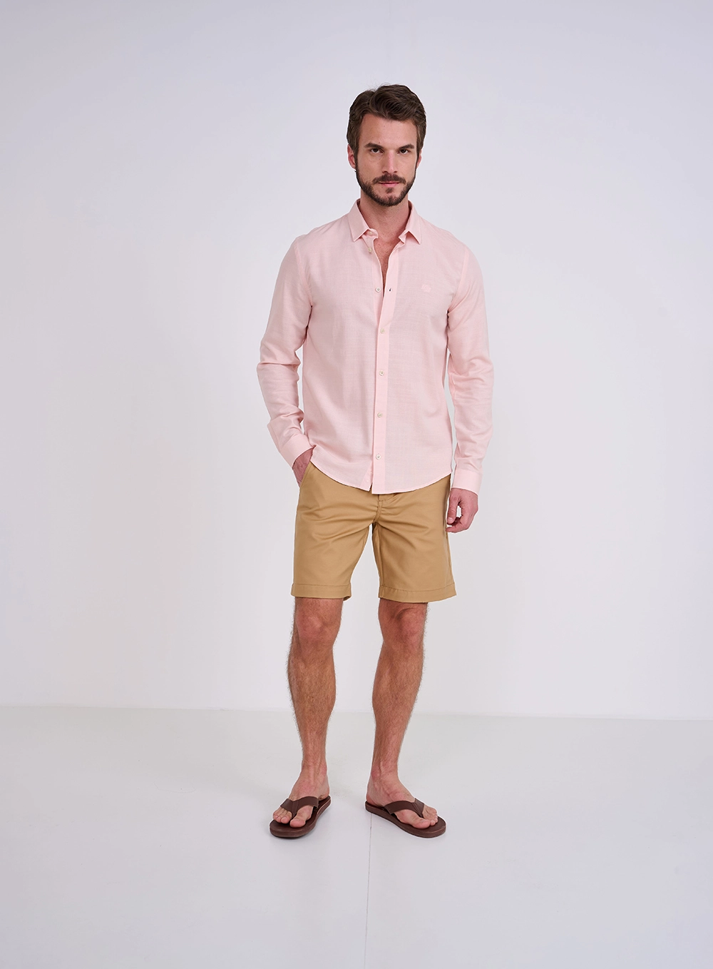 Bermuda Masculina New Chino Bege