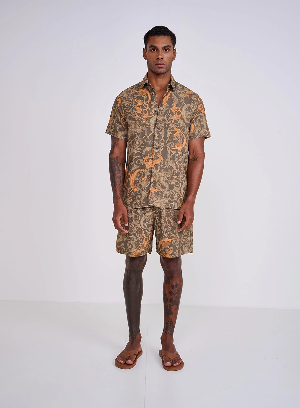 Camisa Relax Manga Curta Estampada Estampados
