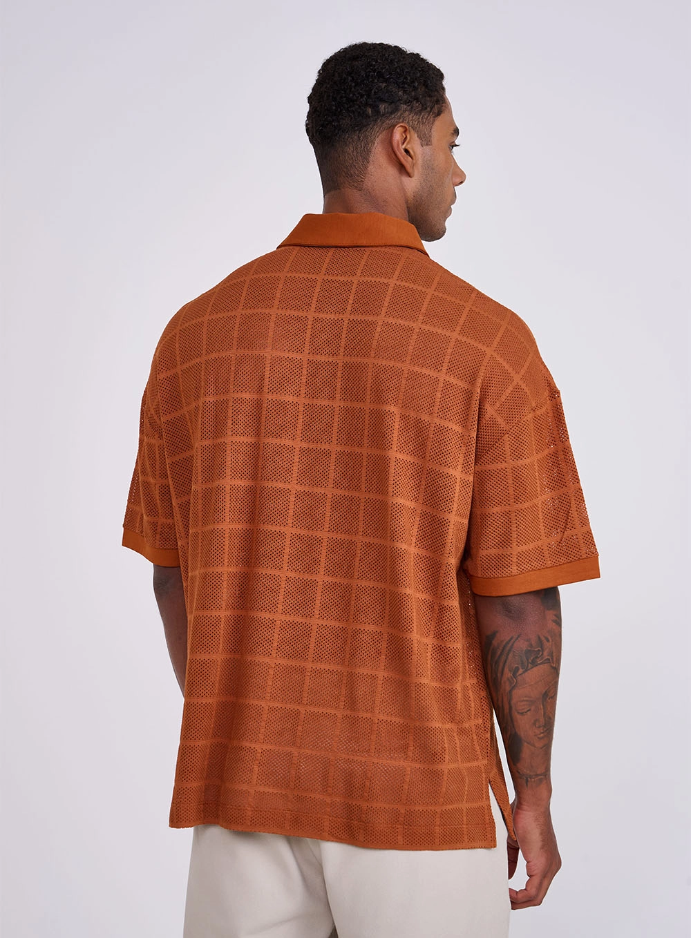 Polo Em Tricô Estampada Estampados