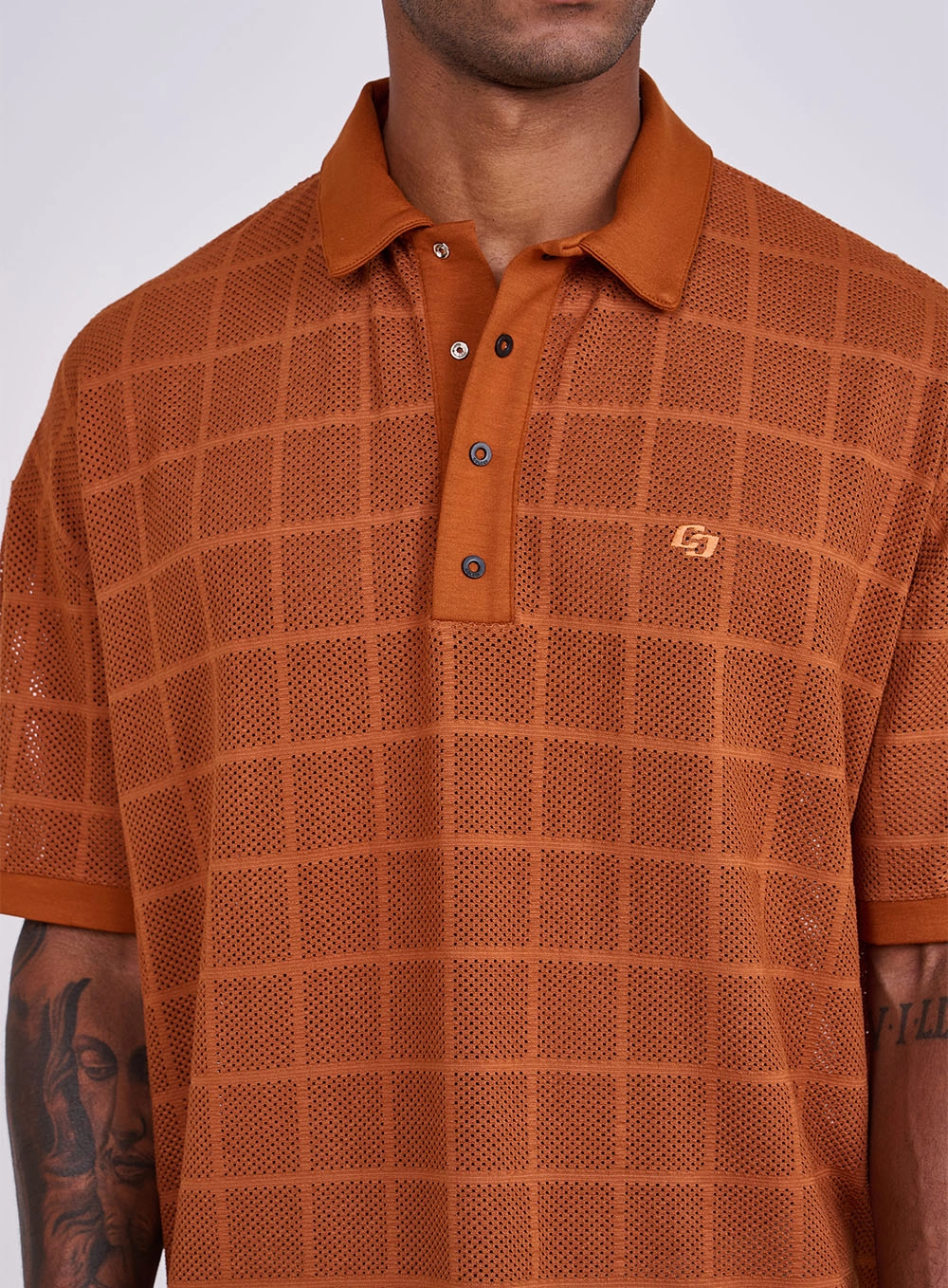 Polo Em Tricô Estampada Estampados