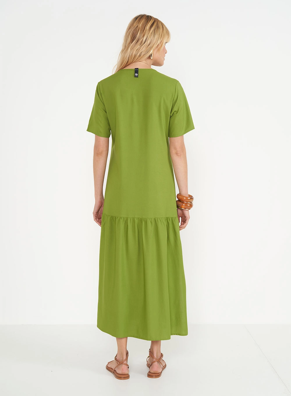 Vestido Midi Evasê Verde