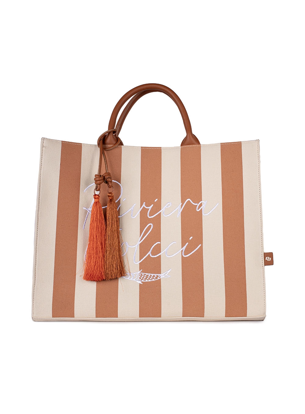 Bolsa Riviera Fashion Listrada Caramelo