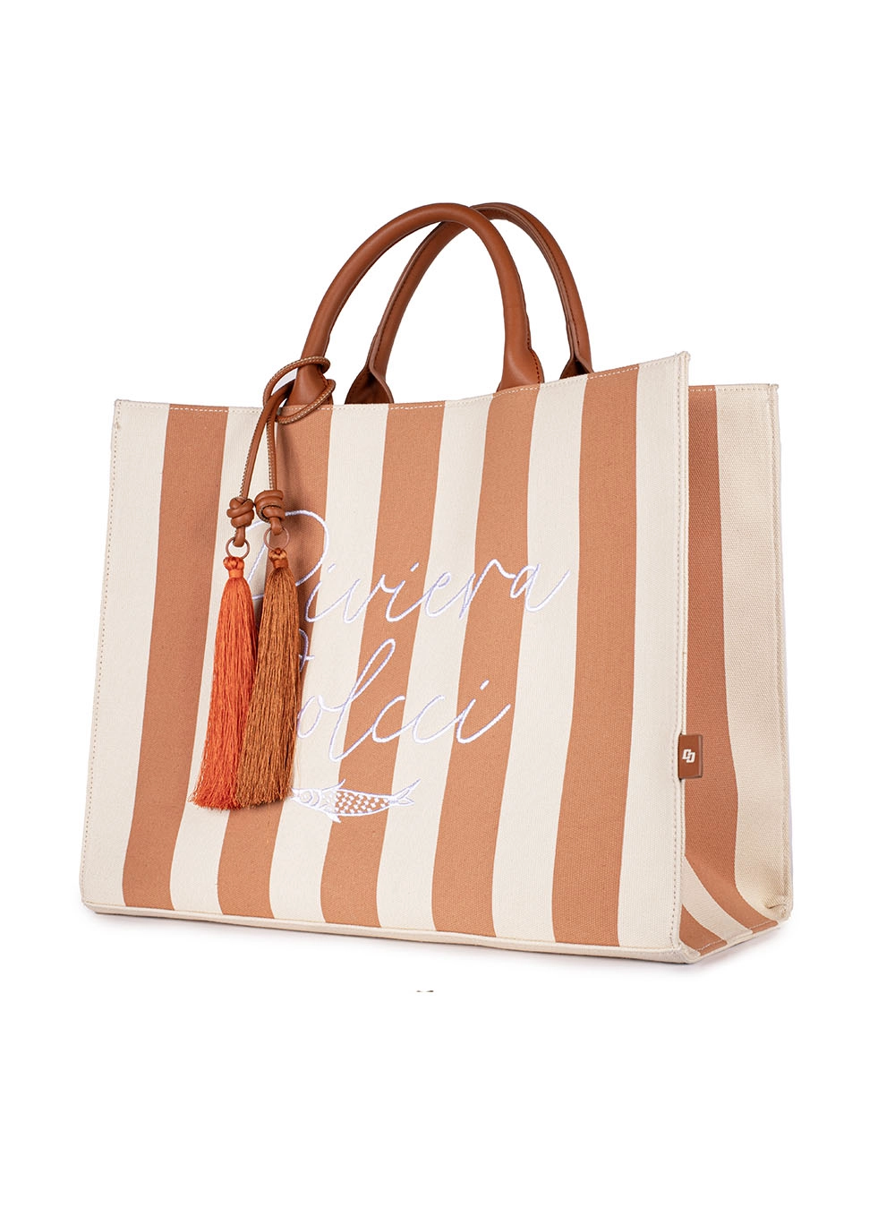 Bolsa Riviera Fashion Listrada Caramelo