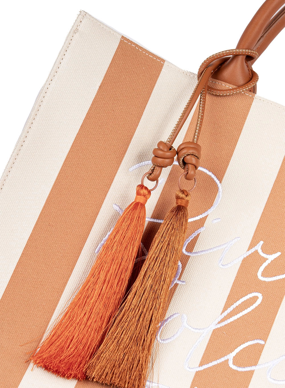 Bolsa Riviera Fashion Listrada Caramelo