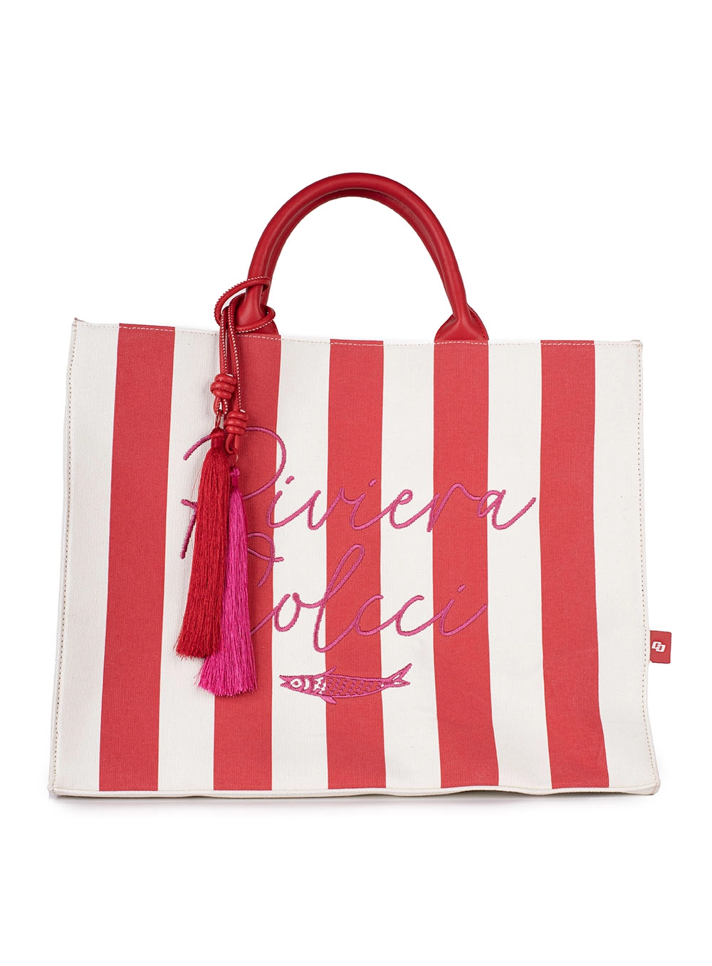 Bolsa Riviera Fashion Listrada Vermelho