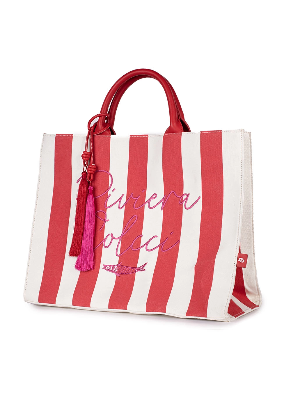 Bolsa Riviera Fashion Listrada Vermelho