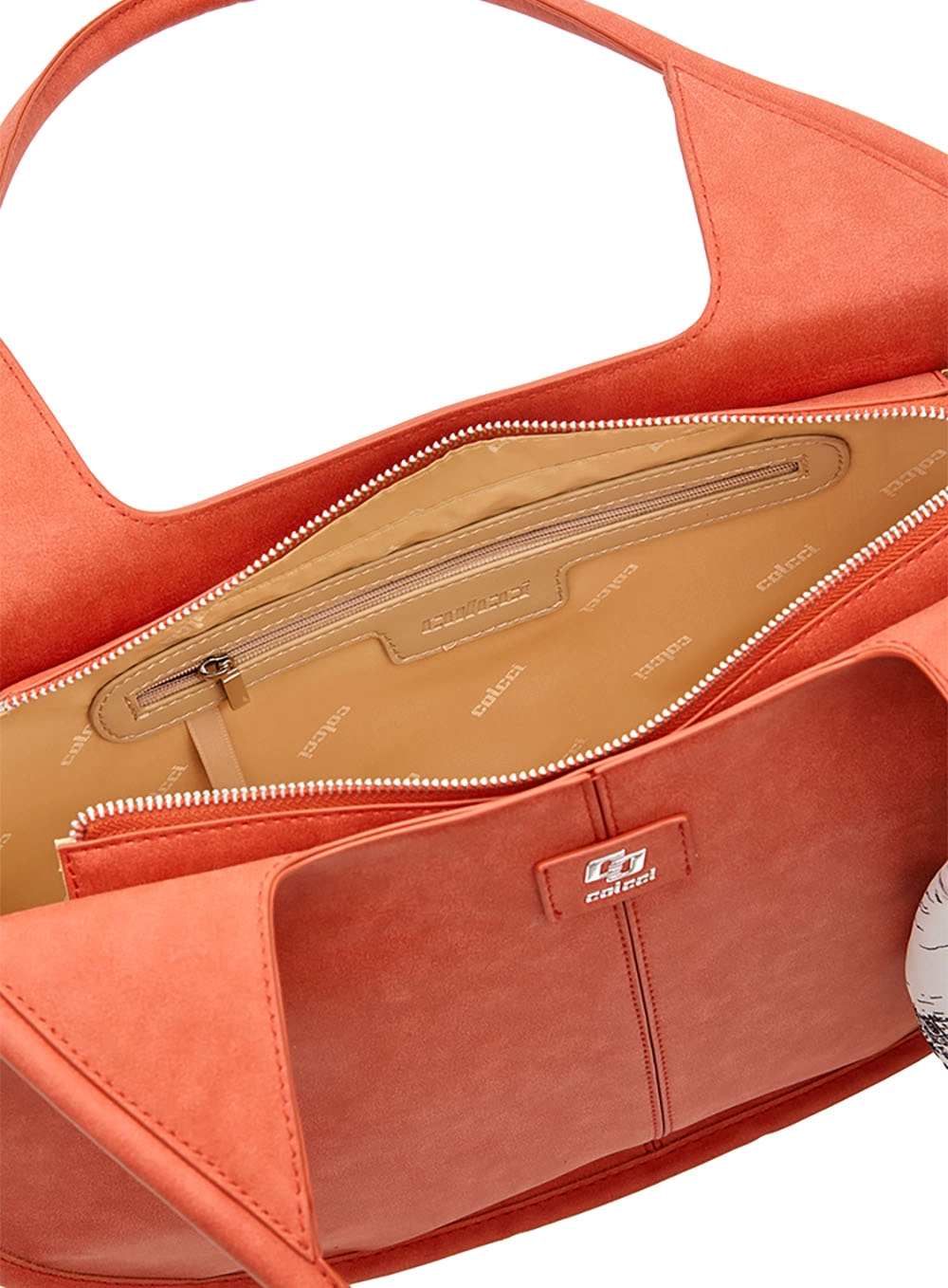 Bolsa Hobo Redonda Com Lenço Laranja