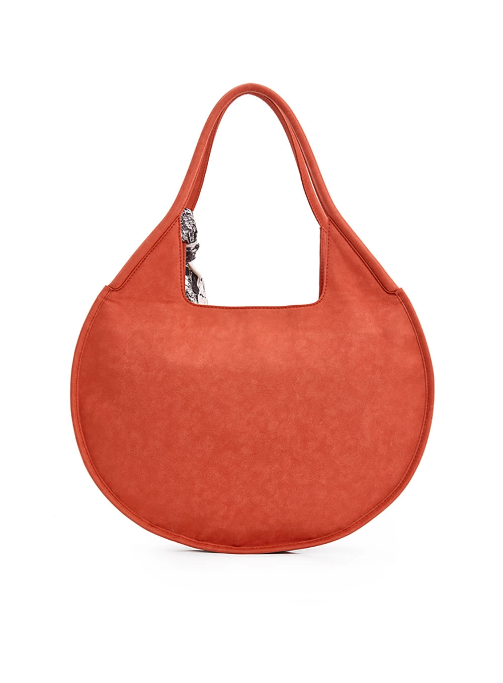 Bolsa Hobo Redonda Com Lenço Laranja
