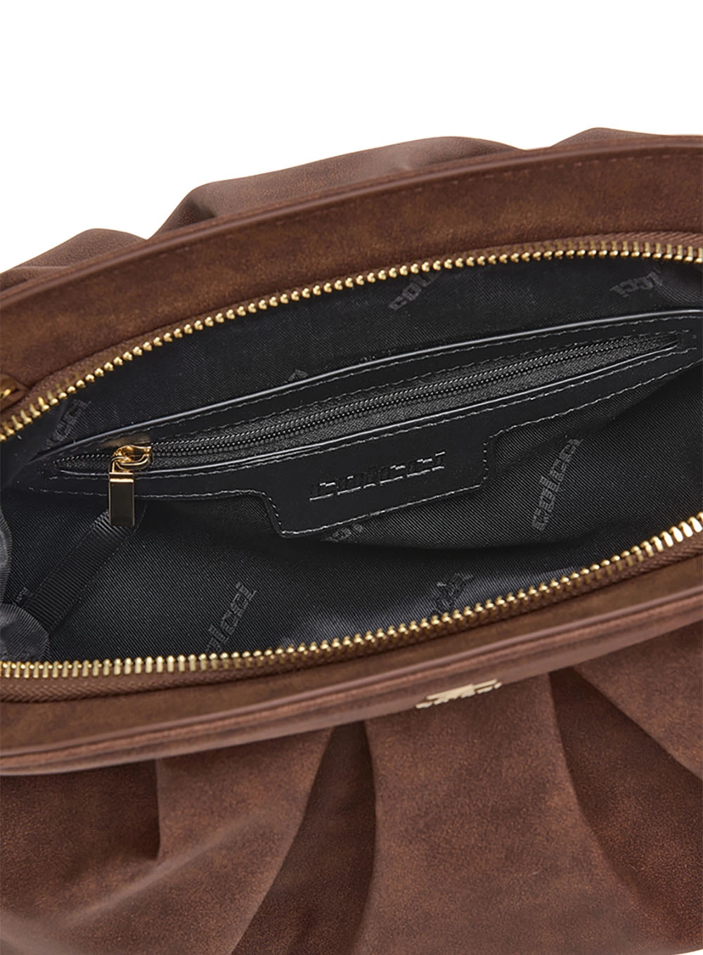 Bolsa Colcci Fem Maxi Clutch Suede Café
