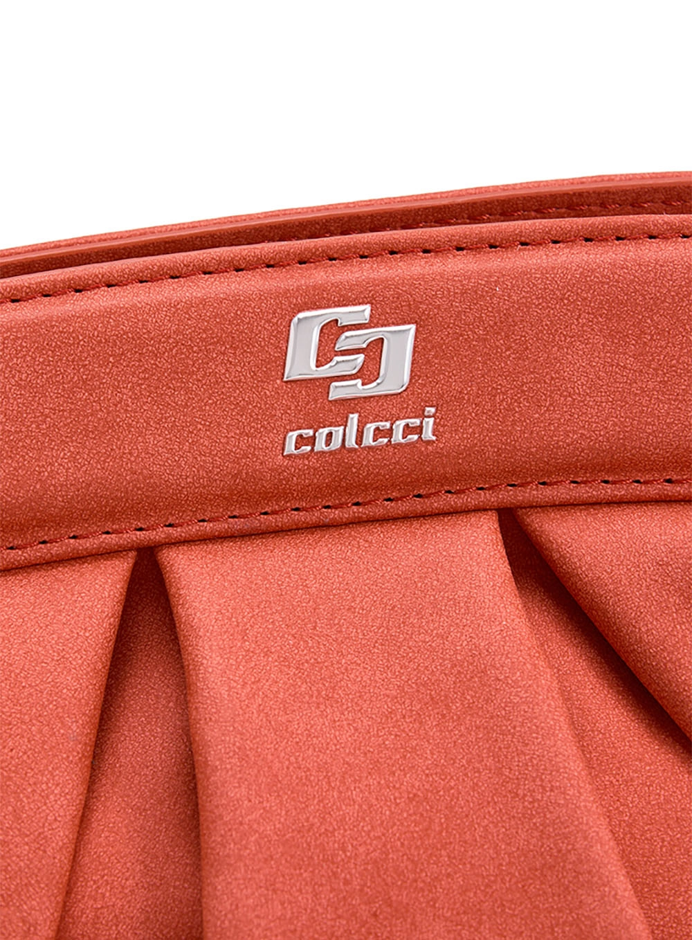 Bolsa Colcci Fem Maxi Clutch Suede Laranja
