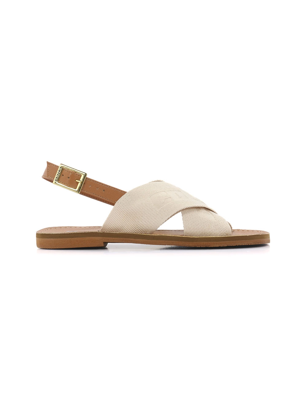 Sandália Fem Colcci Fivela Lateral Bege