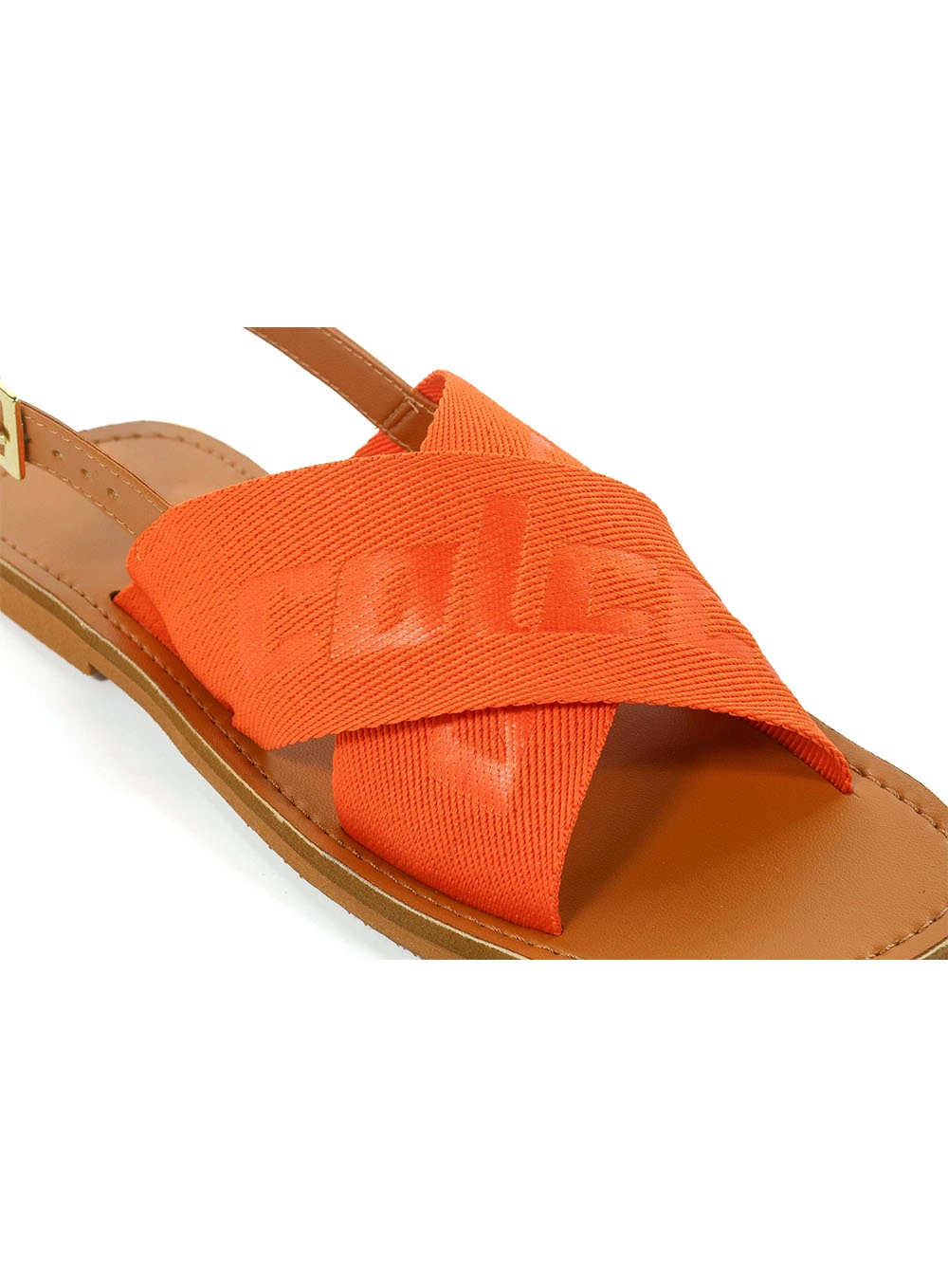 Sandália Fem Colcci Fivela Lateral Laranja