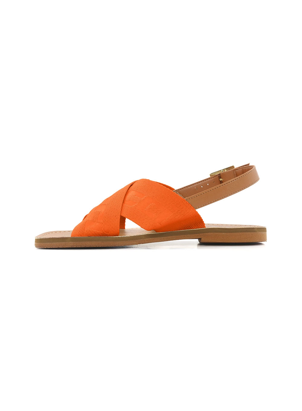 Sandália Fem Colcci Fivela Lateral Laranja