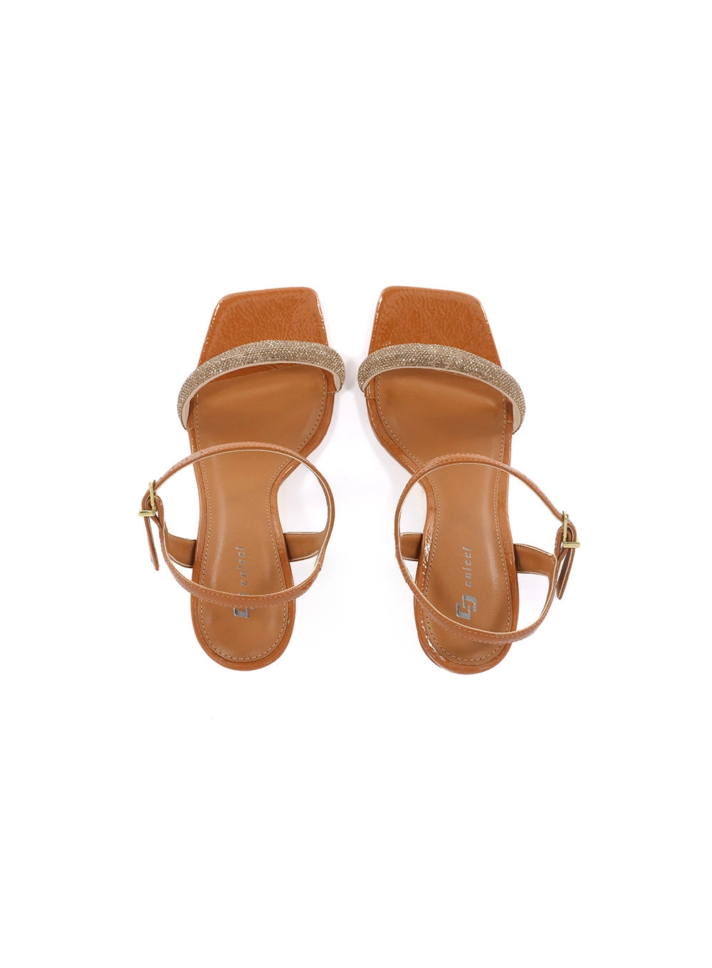 Sandália  Feminina Colcci Strass Básica Marrom