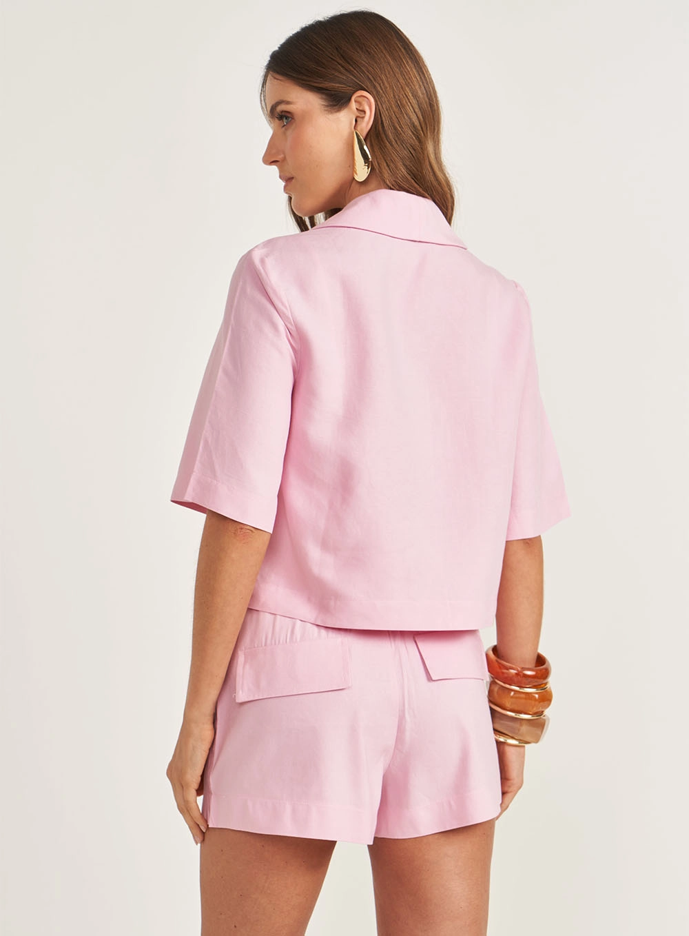 Blazer Feminino Amplo Rosa