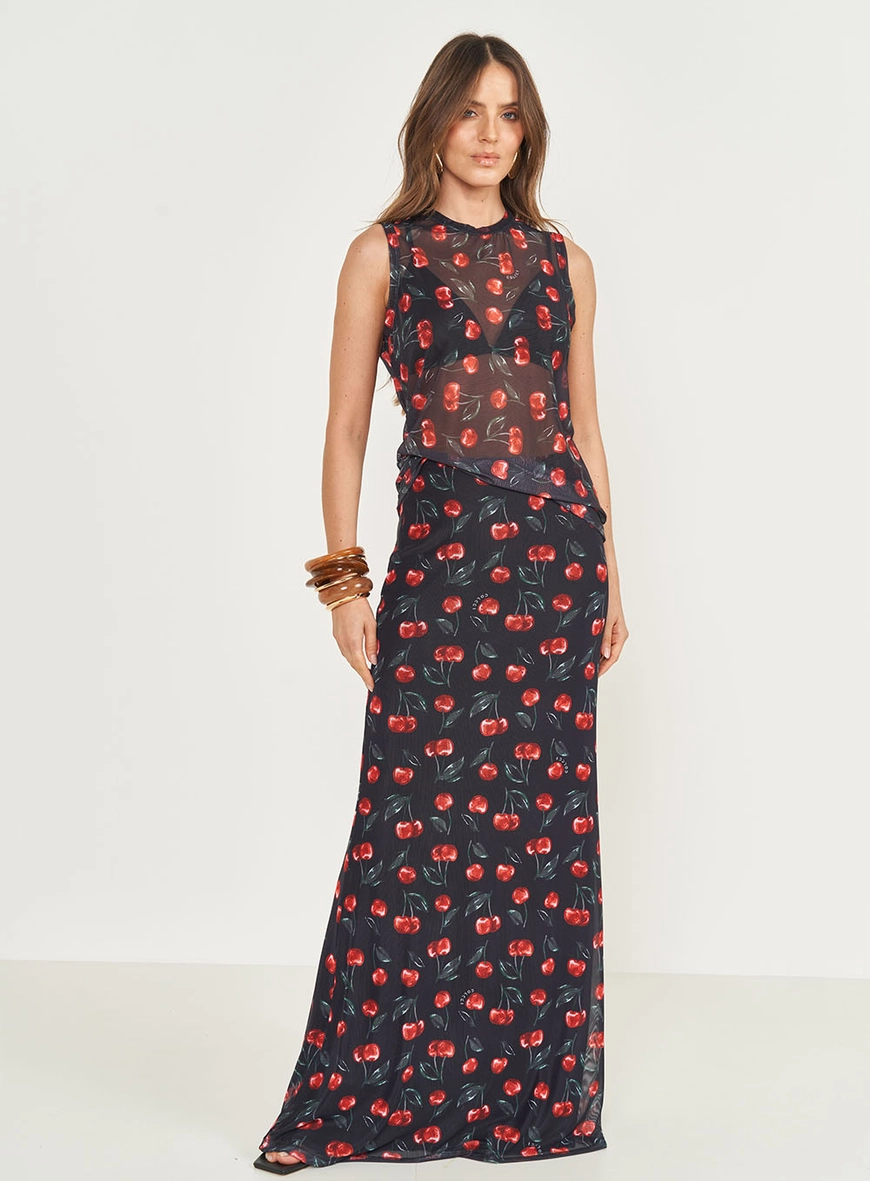 Blusa Em Tule Estampada