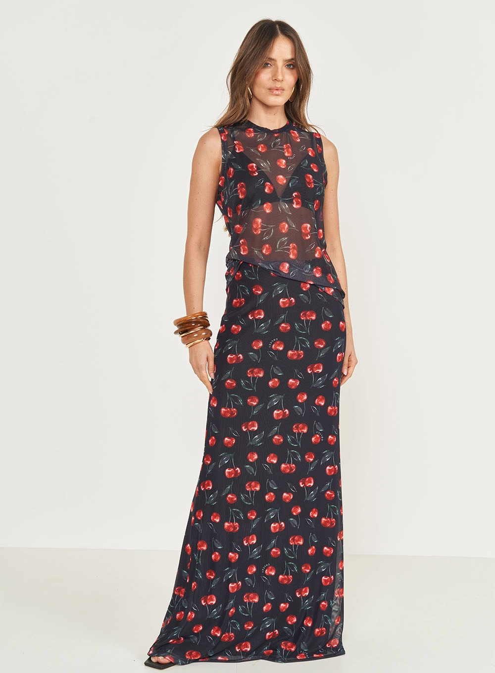 Blusa Em Tule Estampada Estampados