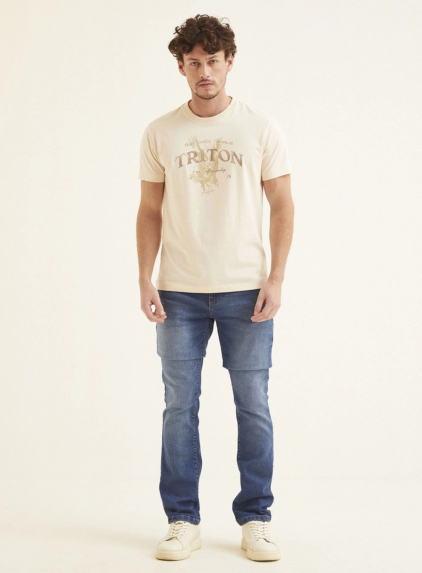 Camiseta Masculina Fit Bege 1