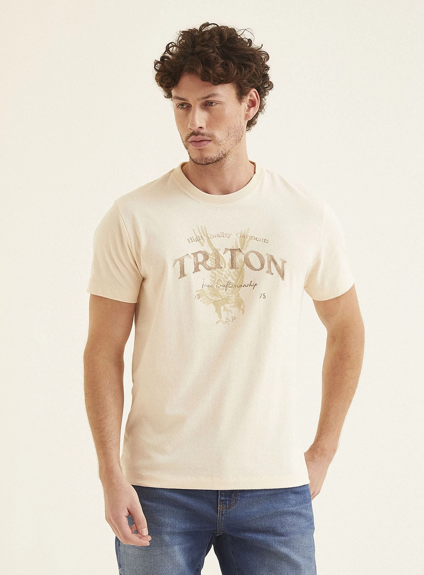 Camiseta Masculina Fit Bege 2