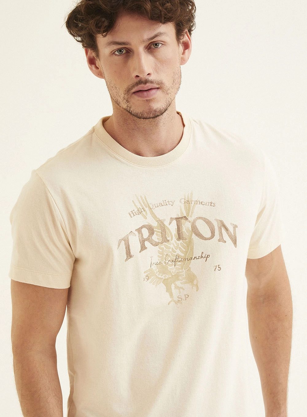 Camiseta Masculina Fit Bege 3