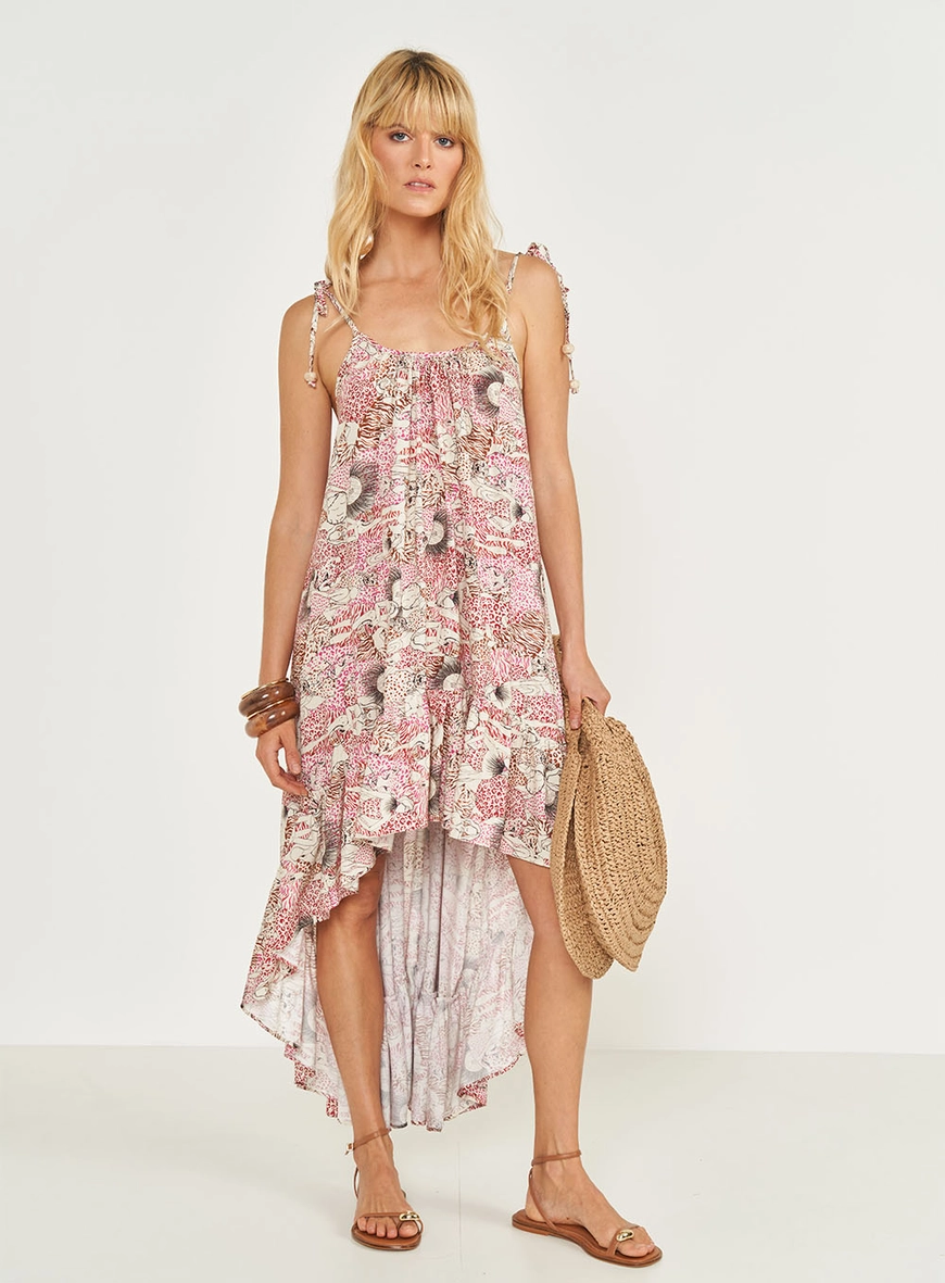 Vestido Solto Estampado Evasê