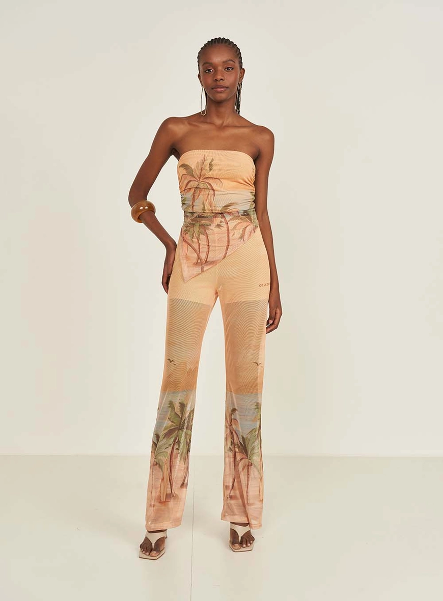 Calça Tule Estampada