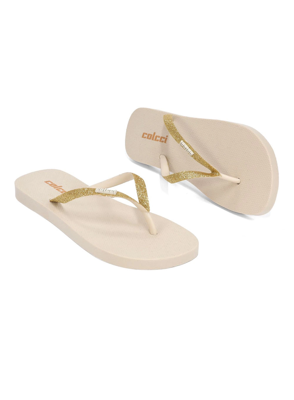 Chinelo Fiji Colcci Glitter Bege