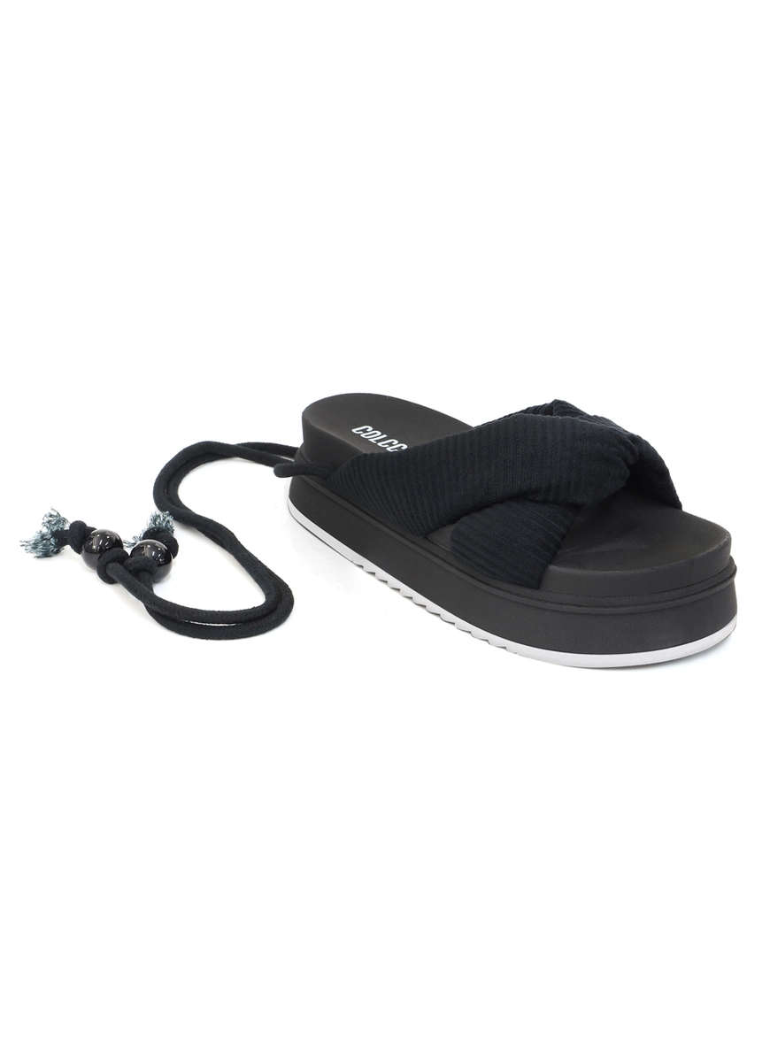 Flatform Maite Atoalhada Com Tiras Para Amarração