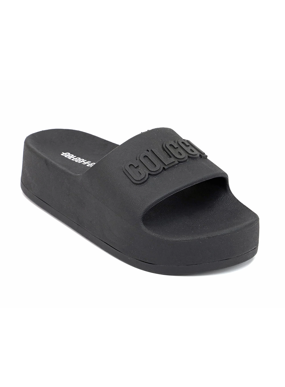Sandalia Slide Flatform Megan Preto