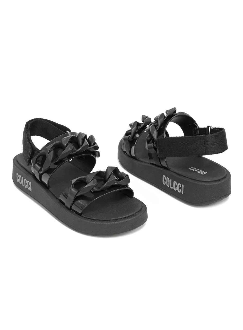 Sandalia Papete Nina Com Corrente Preto