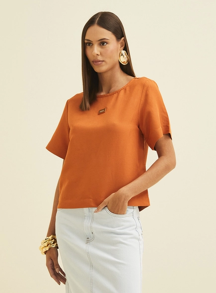 Blusa Solta Em Linho