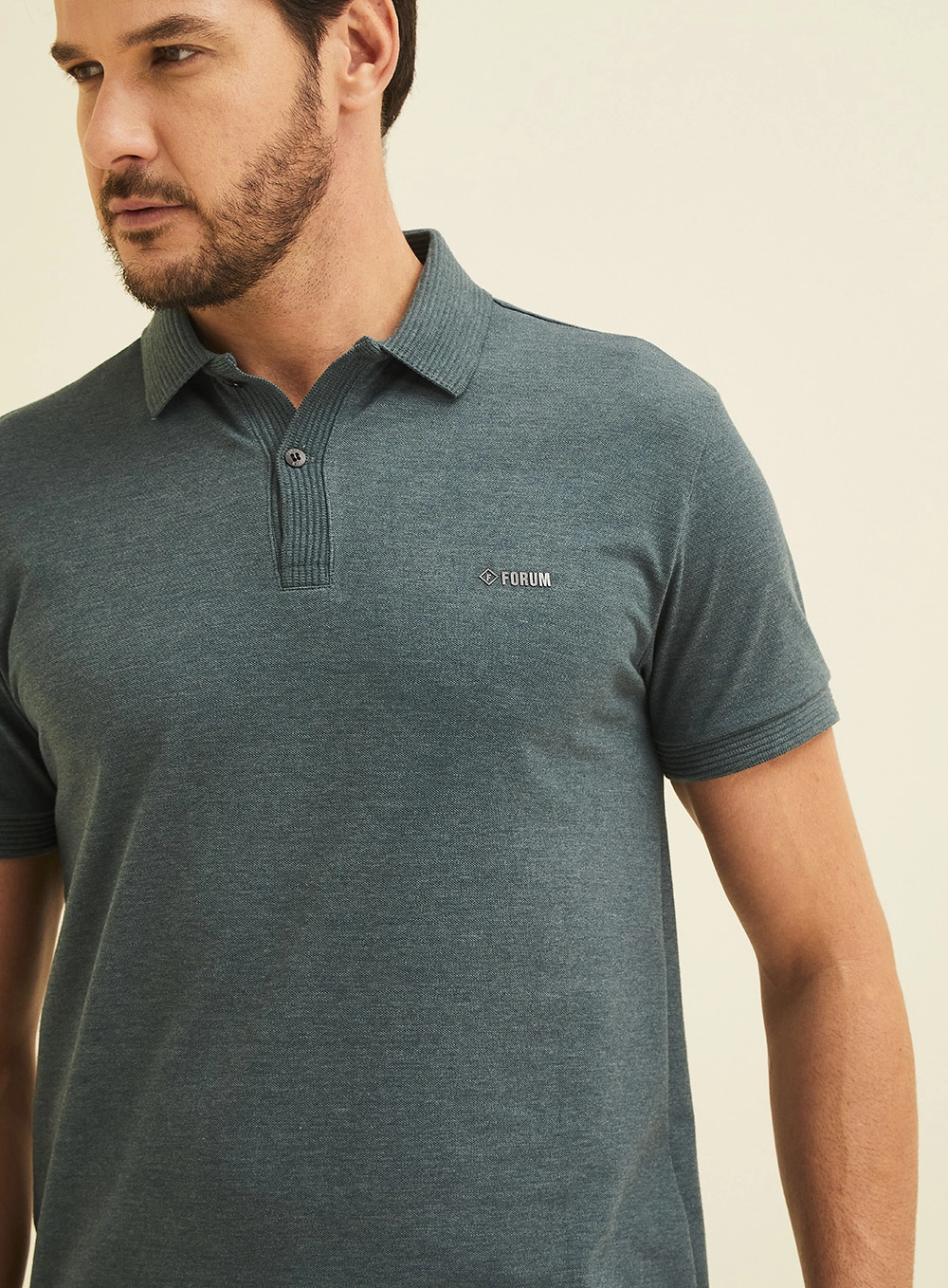 Polo Manga Curta Masculina Verde 3
