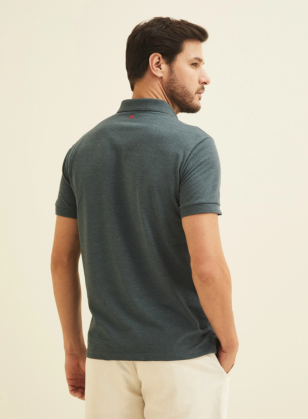Polo Manga Curta Masculina Verde 4
