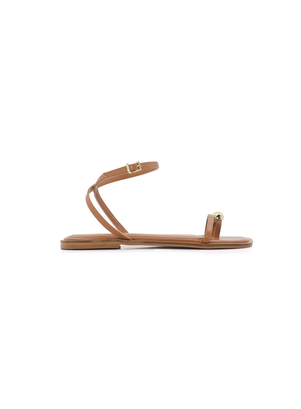 Rasteira Colcci Metal Duplo C Marrom Evermore