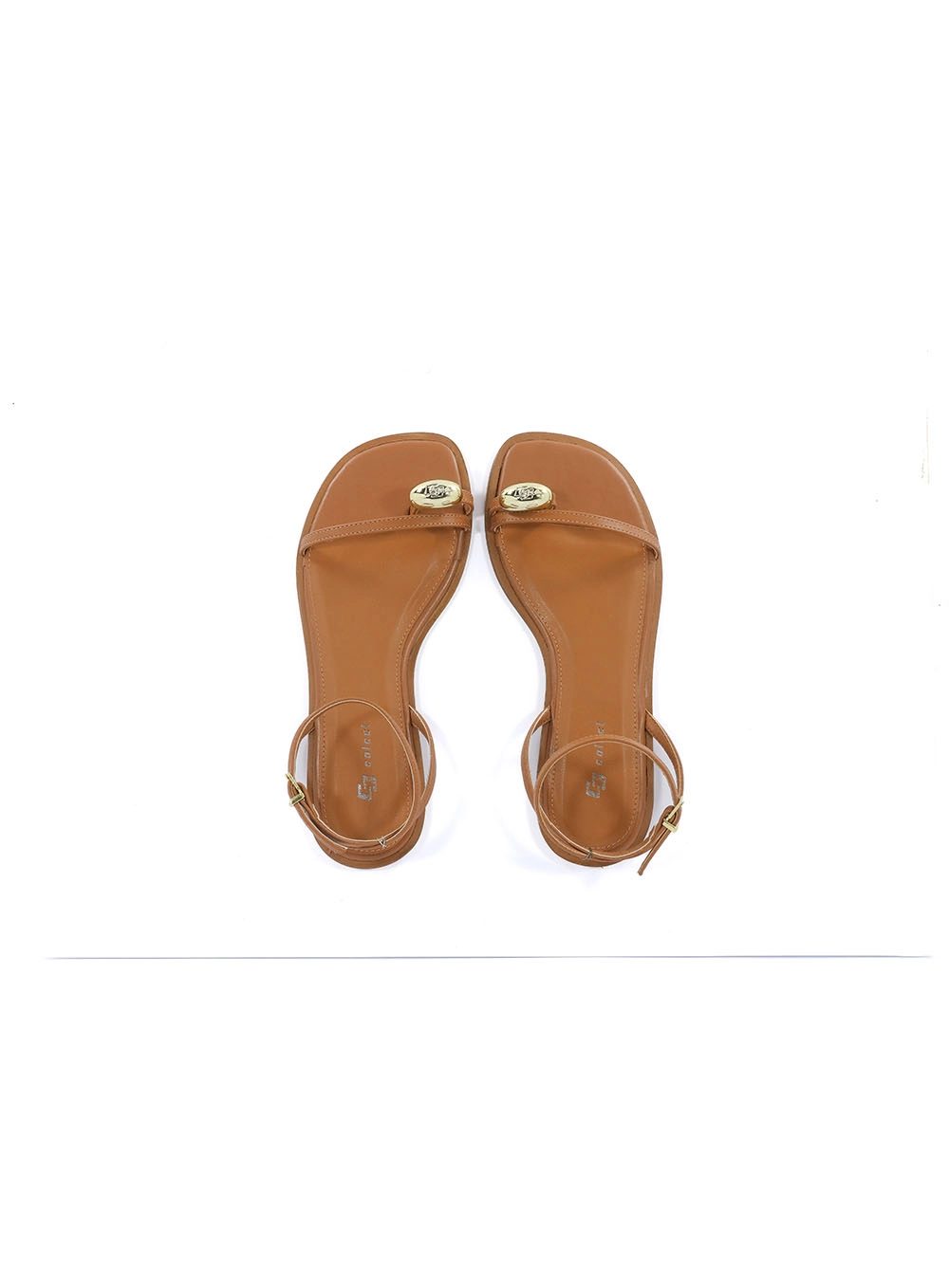 Rasteira Colcci Metal Duplo C Marrom Evermore