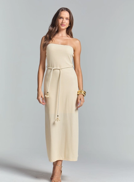 Vestido Evase Tomara Que Caia Com Cinto