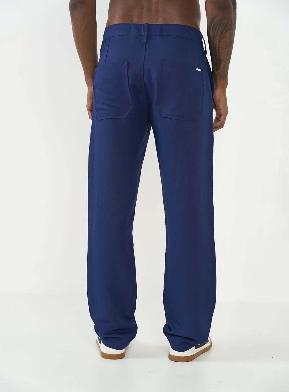 Calça Masculina Reta Alfaiataria Azul