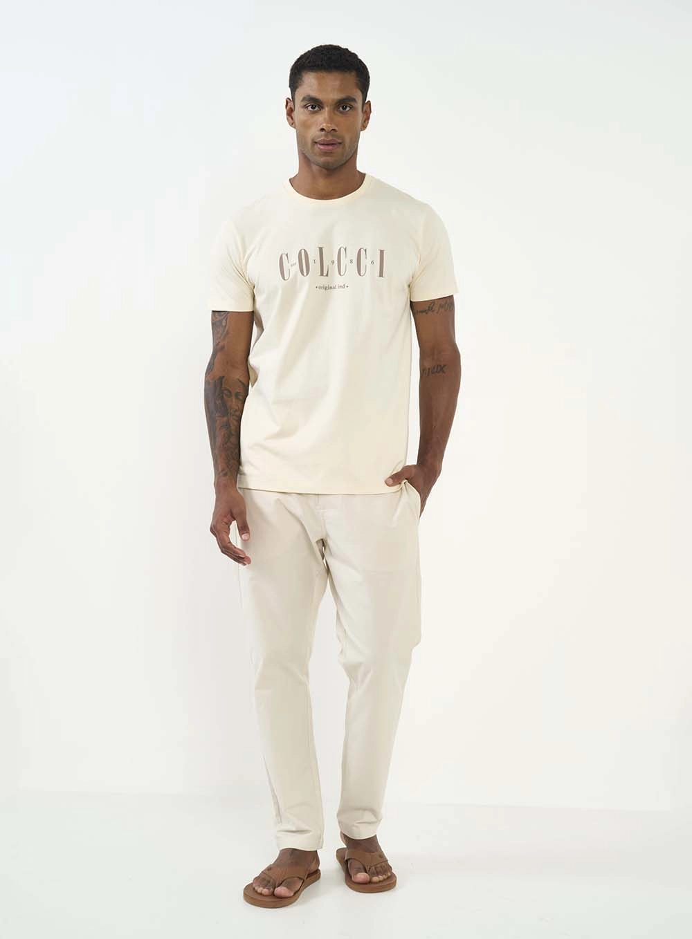Calça Masculina Alfaiataria New Chino Bege