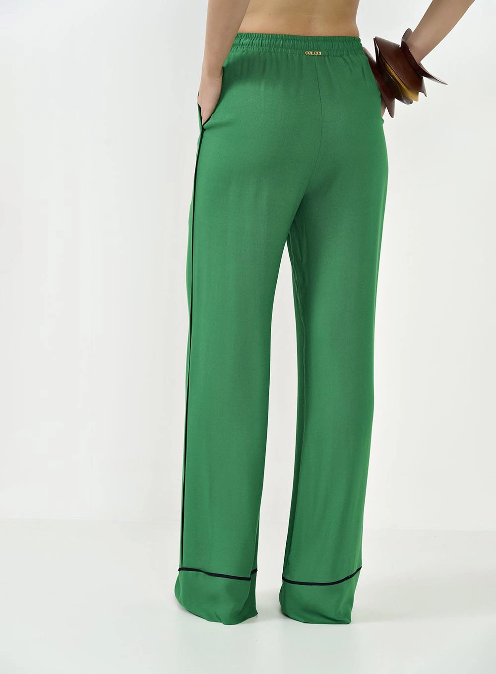 Calça Feminina Joana Com Debrum Verde Vanity