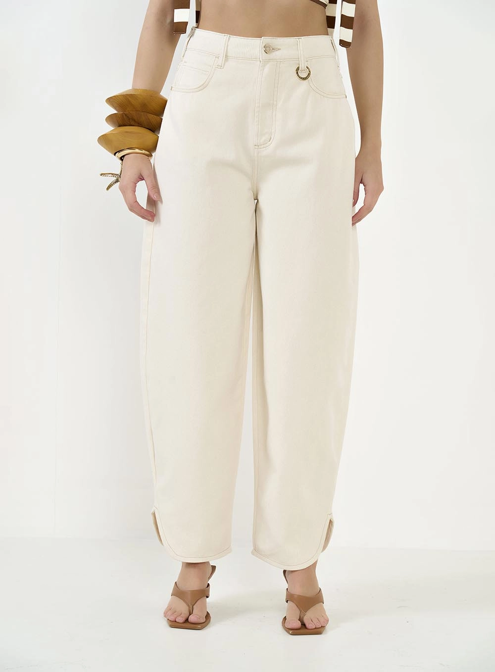 Calça Feminina Joana Sarja Barril Off Shell