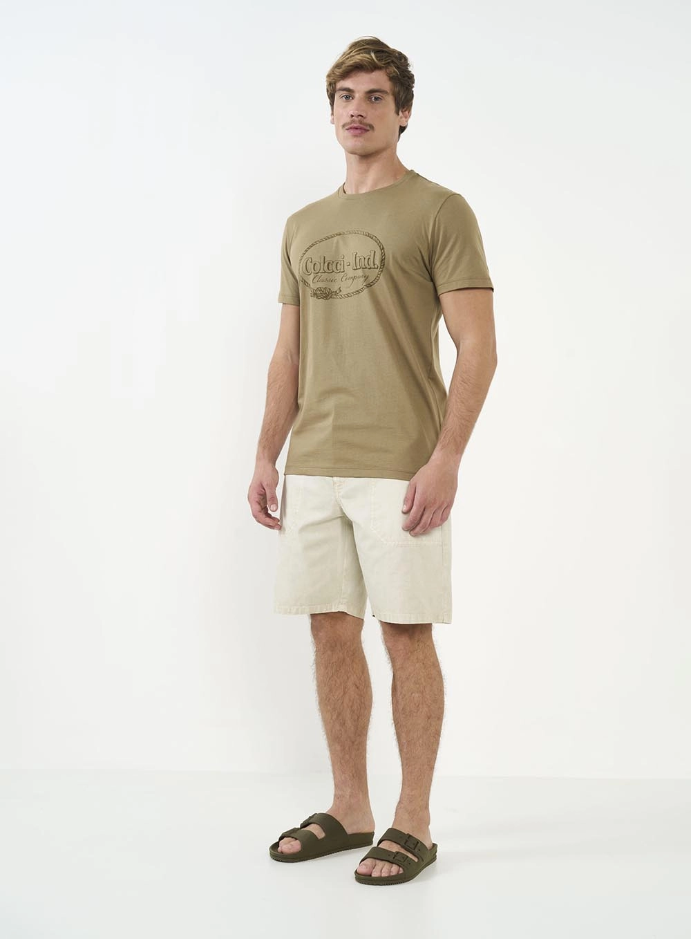 Bermuda New Davi Com Bolso Chanfrado Bege