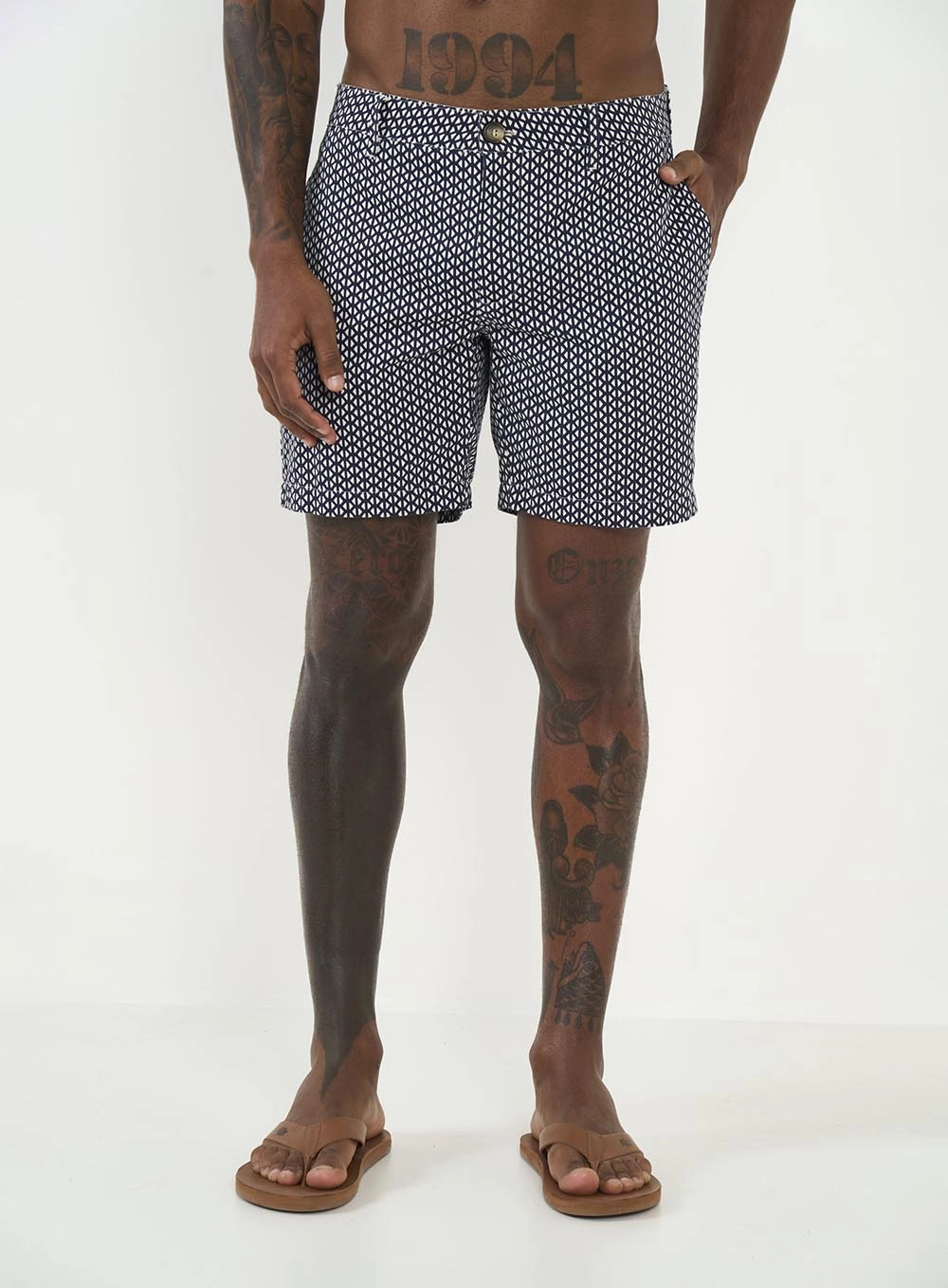 Bermuda Em Sarja Estampada Estampados