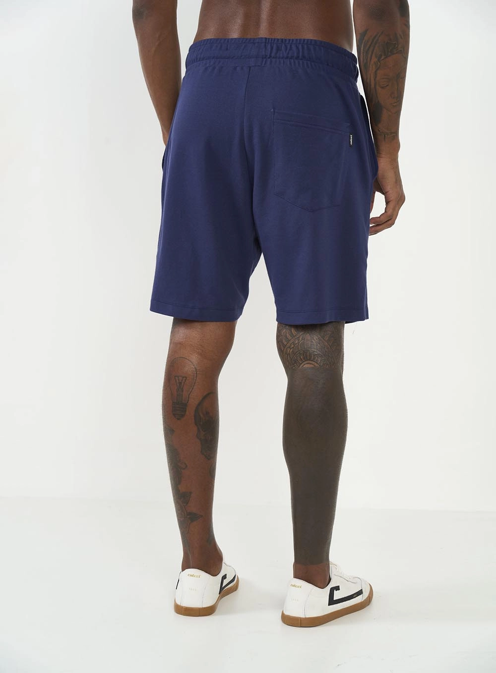 Bermuda Masculina Com Cós Elástico Azul