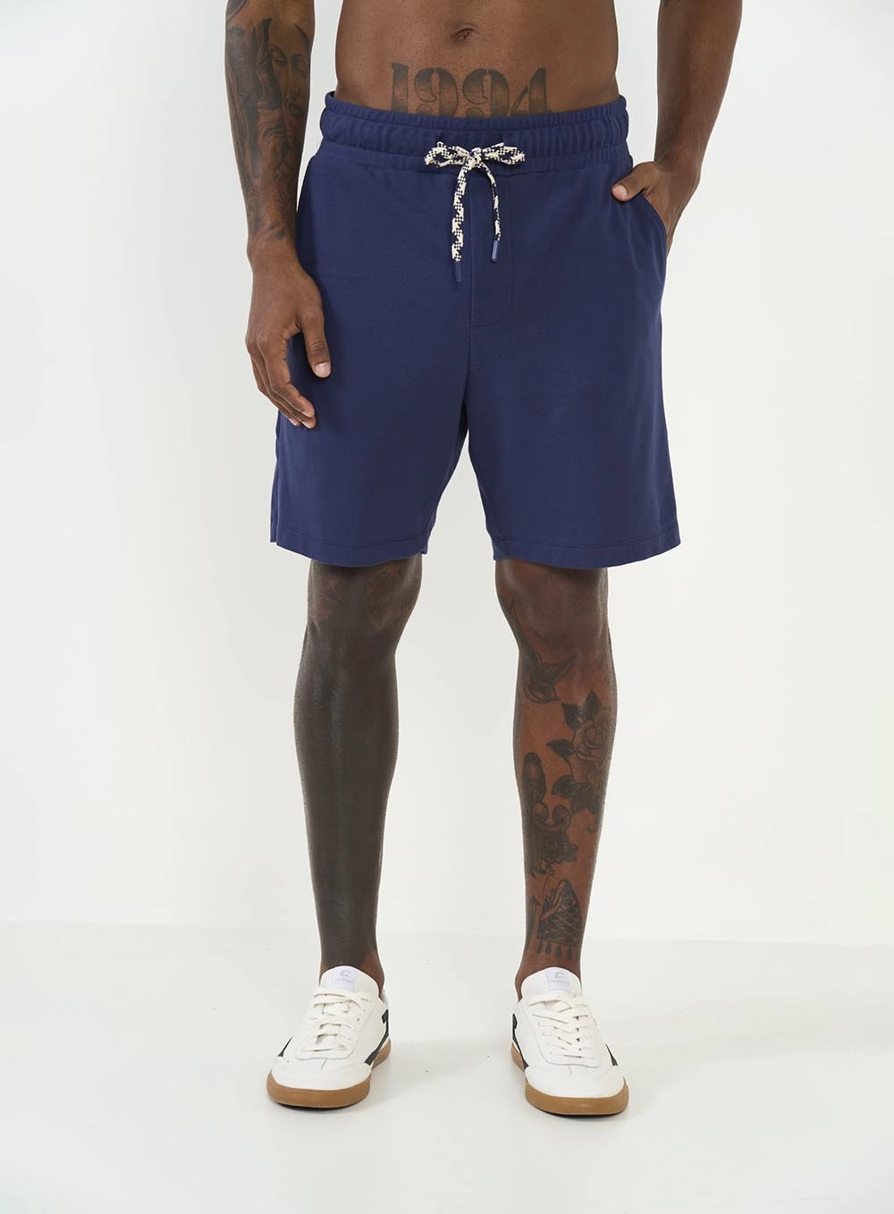 Bermuda Masculina Com Cós Elástico Azul