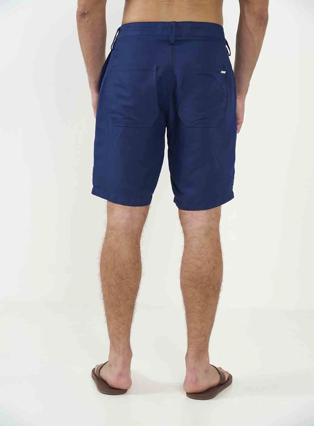 Bermuda Masculina Reta Azul