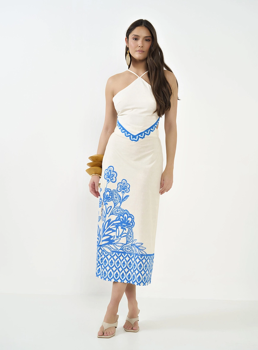Saia Midi Estampada - Joana