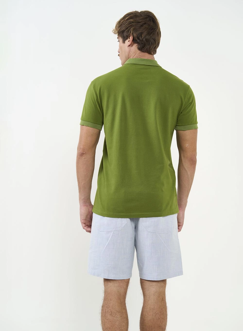 Polo Masculina Basic Manga Curta Verde