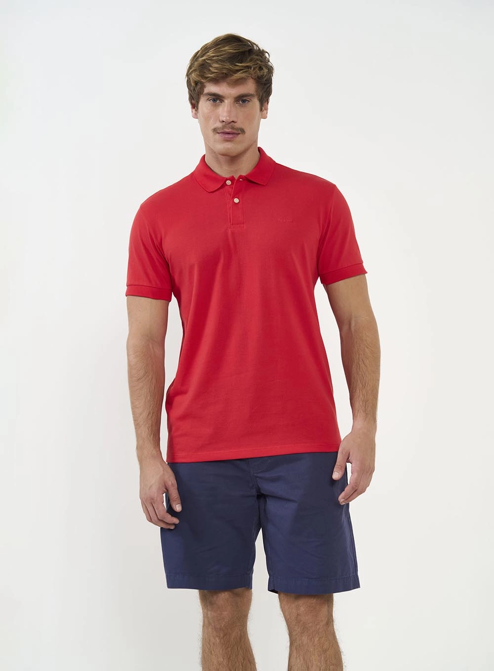 Polo Masculina Basic Manga Curta Vermelho